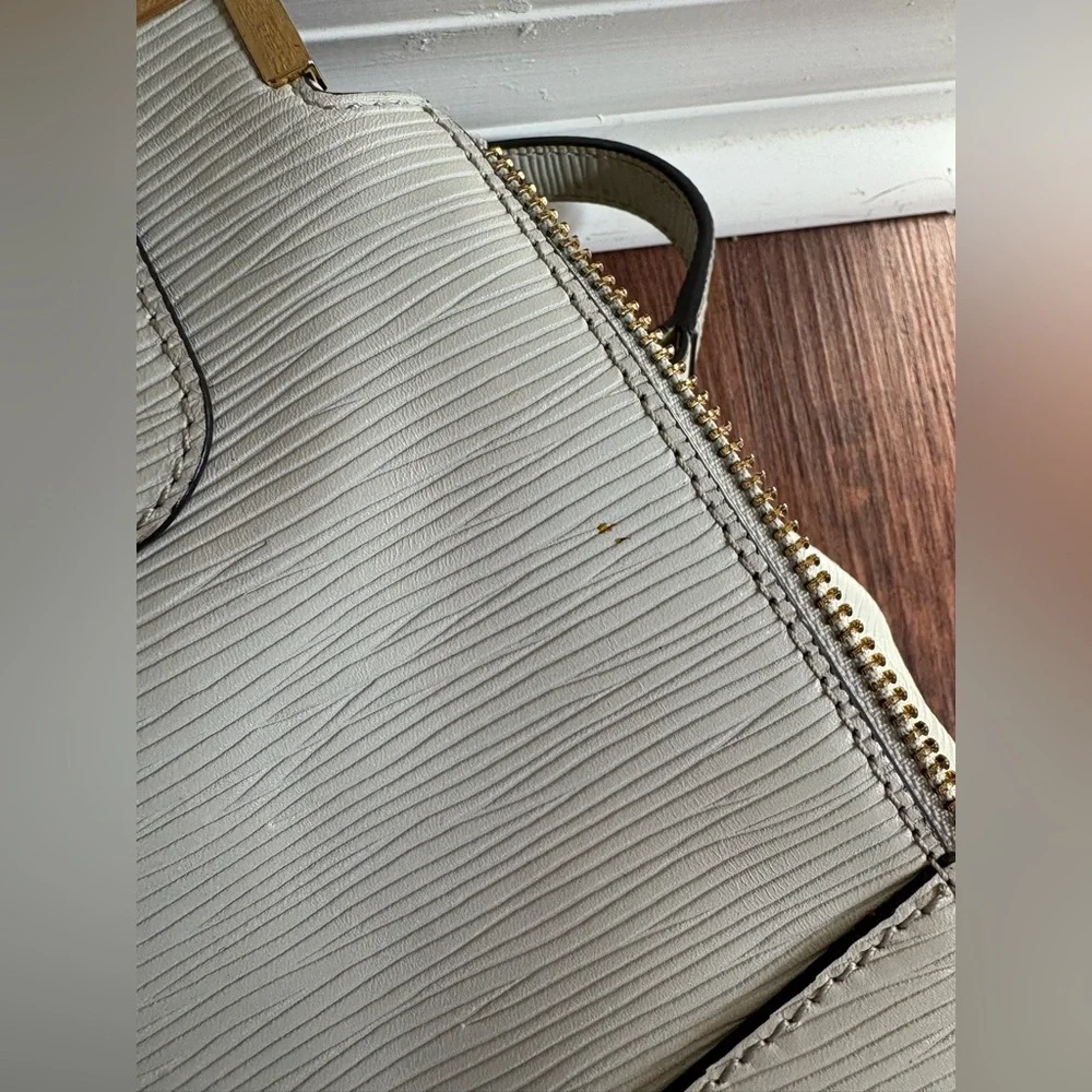 Rebecca Minkoff Gray Leather Satchel Shoulder Bag Crossbody Gold Hardware